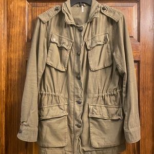 Free People Olive Green military style jacket